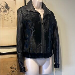 ROBO 1983 Black Leather Fur Jacket